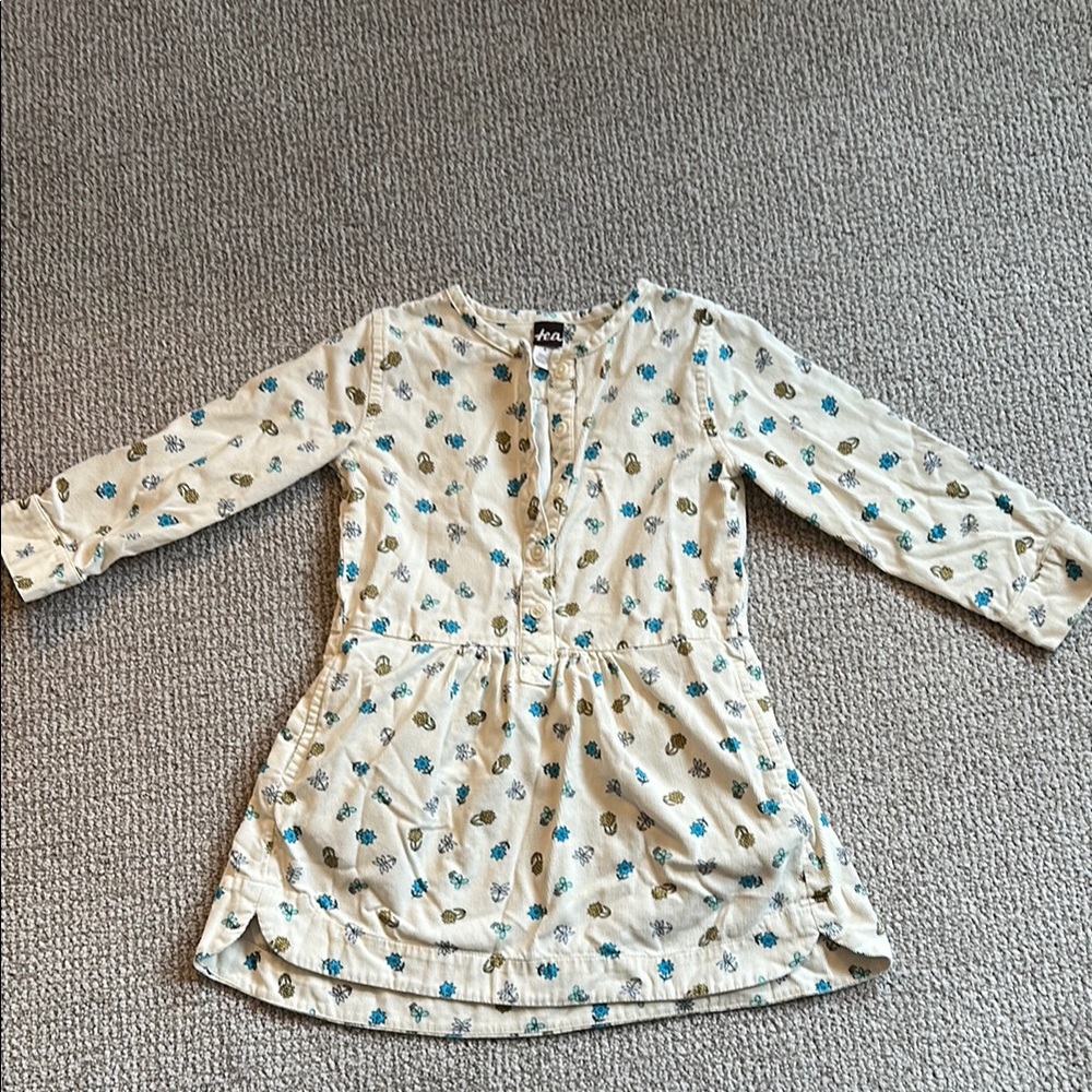 Floral Long Sleeve Corduroy Dress